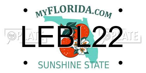 LEBL22 Florida License Plate