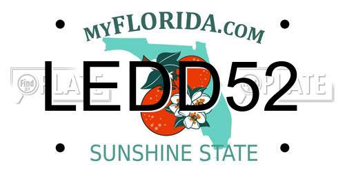 LEDD52 Florida License Plate
