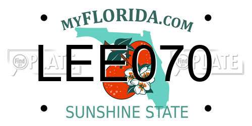 LEE070 Florida License Plate