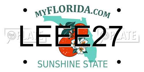 LEEE27 Florida License Plate