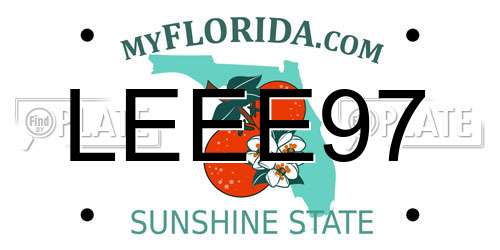 LEEE97 Florida License Plate