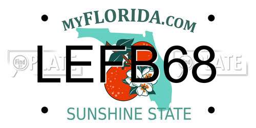 LEFB68 Florida License Plate