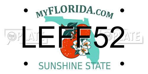 LEFF52 Florida License Plate