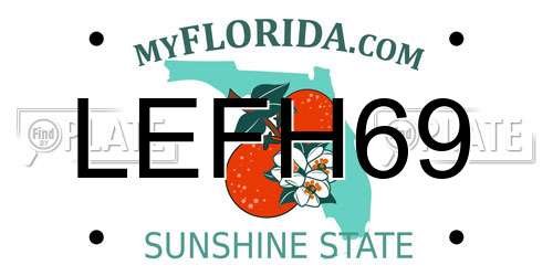 LEFH69 Florida License Plate