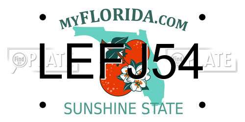 LEFJ54 Florida License Plate
