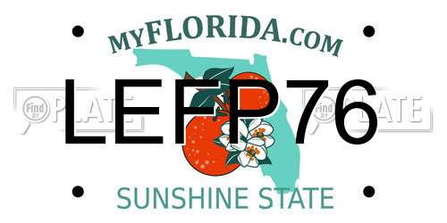 LEFP76 Florida License Plate