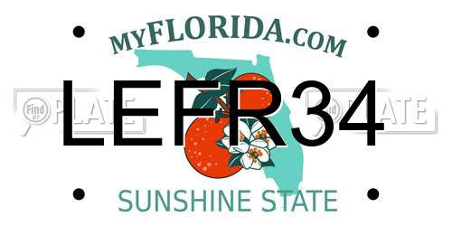 LEFR34 Florida License Plate
