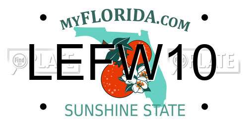 LEFW10 Florida License Plate