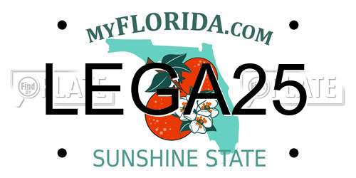 LEGA25 Florida License Plate