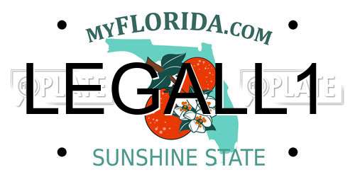 LEGALL1 Florida License Plate