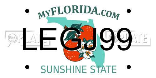 LEGJ99 Florida License Plate