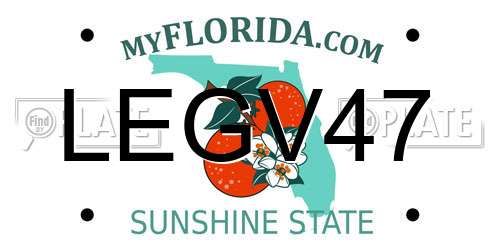 LEGV47 Florida License Plate