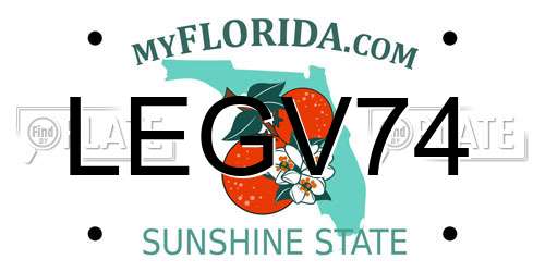 LEGV74 Florida License Plate
