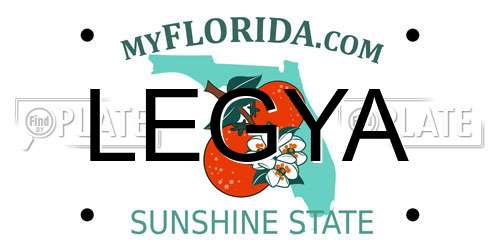 LEGYA Florida License Plate