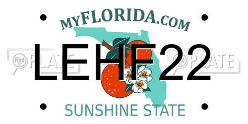 LEHF22 Florida License Plate