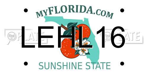 LEHL16 Florida License Plate
