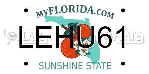 LEHU61 Florida License Plate