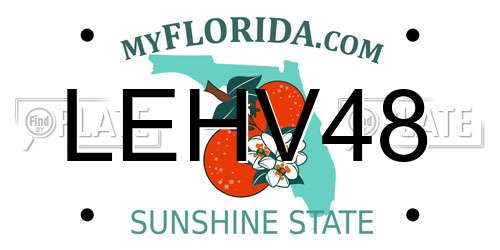 LEHV48 Florida License Plate