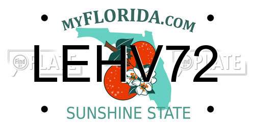 LEHV72 Florida License Plate