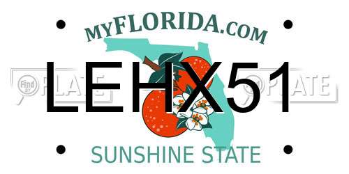 LEHX51 Florida License Plate
