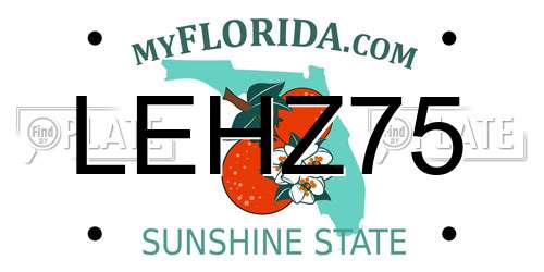 LEHZ75 Florida License Plate