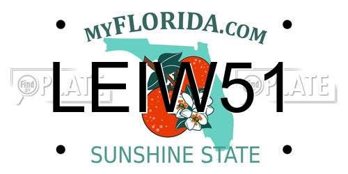 LEIW51 Florida License Plate