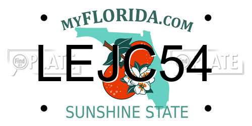 LEJC54 Florida License Plate
