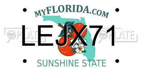 LEJX71 Florida License Plate