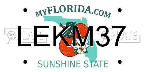 LEKM37 Florida License Plate