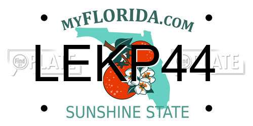 LEKP44 Florida License Plate