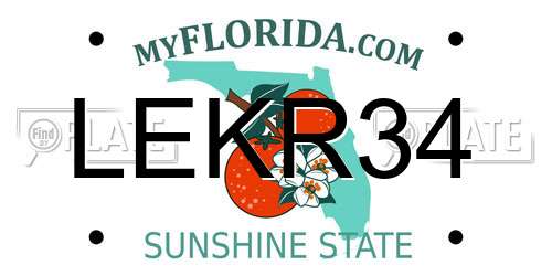 LEKR34 Florida License Plate