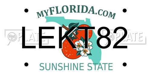 LEKT82 Florida License Plate