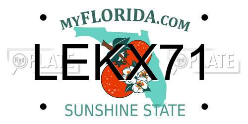 LEKX71 Florida License Plate