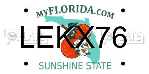 LEKX76 Florida License Plate