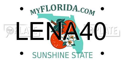 LENA40 Florida License Plate