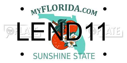 LEND11 Florida License Plate