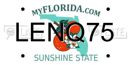 LENQ75 Florida License Plate