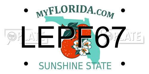 LEPF67 Florida License Plate