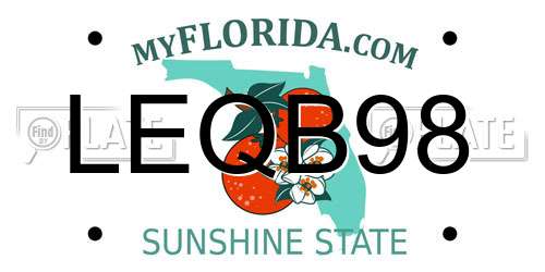 LEQB98 Florida License Plate