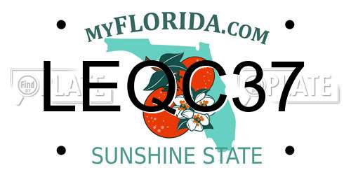 LEQC37 Florida License Plate