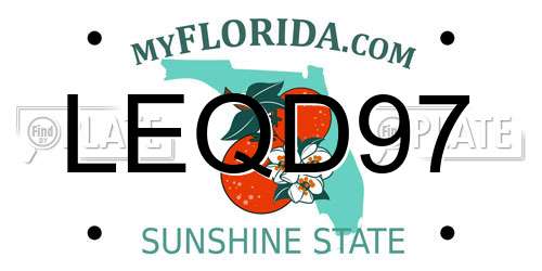 LEQD97 Florida License Plate