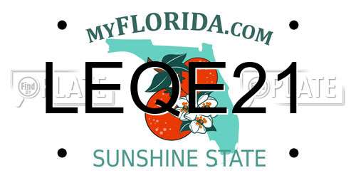 LEQE21 Florida License Plate