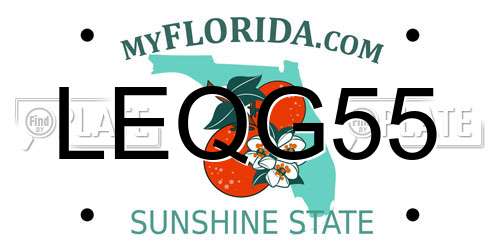 LEQG55 Florida License Plate