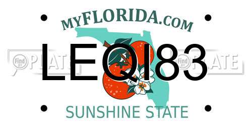 LEQI83 Florida License Plate
