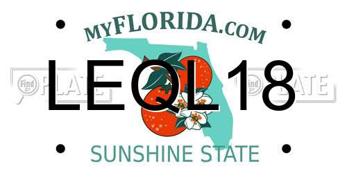 LEQL18 Florida License Plate