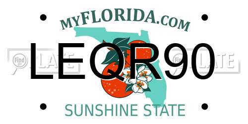 LEQR90 Florida License Plate