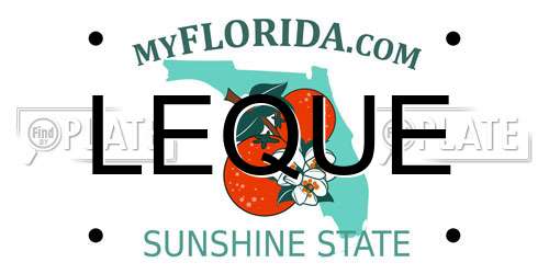 LEQUE Florida License Plate