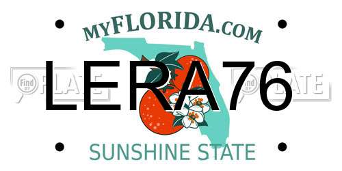 LERA76 Florida License Plate