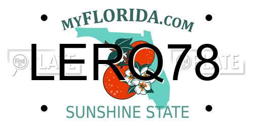 LERQ78 Florida License Plate