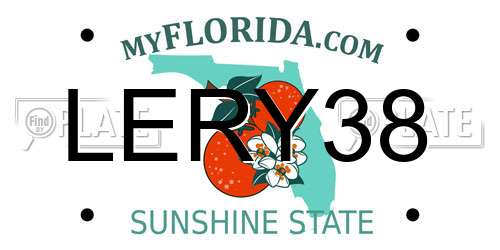 LERY38 Florida License Plate